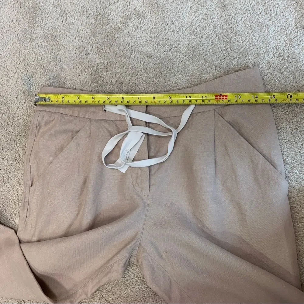 ARITZIA Wilfred Allant Tan Brown Linen pants in Nutmeg drawstring Sz 0🔥